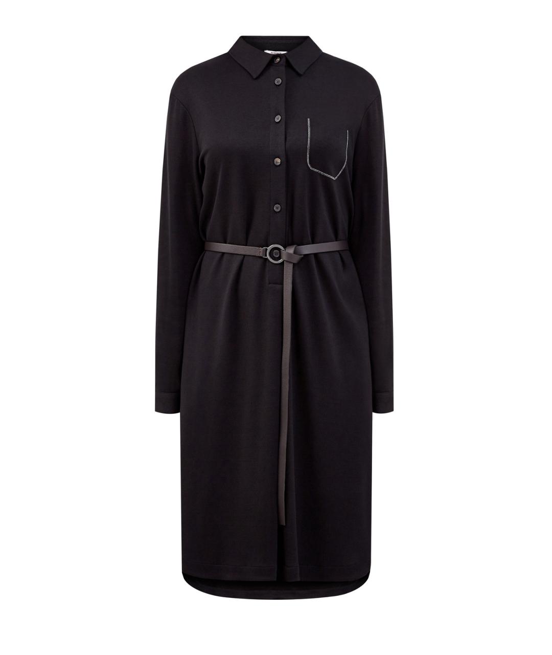 PESERICO Черное вискозное повседневное платье, фото 1