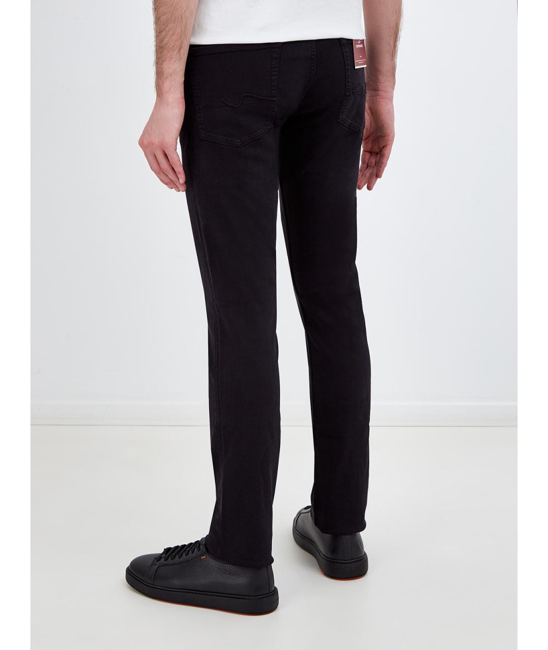7 FOR ALL MANKIND Черные хлопковые прямые джинсы, фото 4
