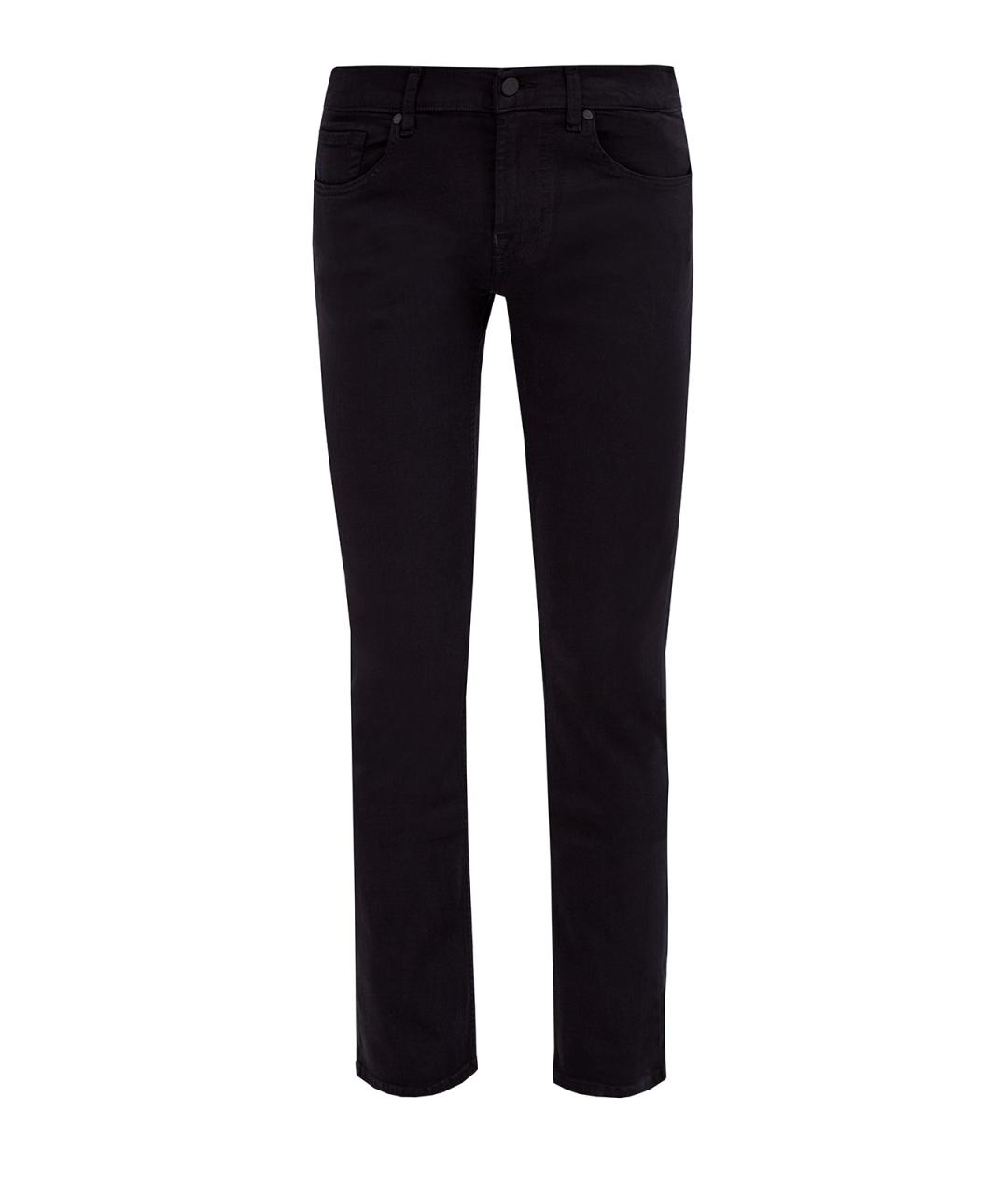 7 FOR ALL MANKIND Черные хлопковые прямые джинсы, фото 1