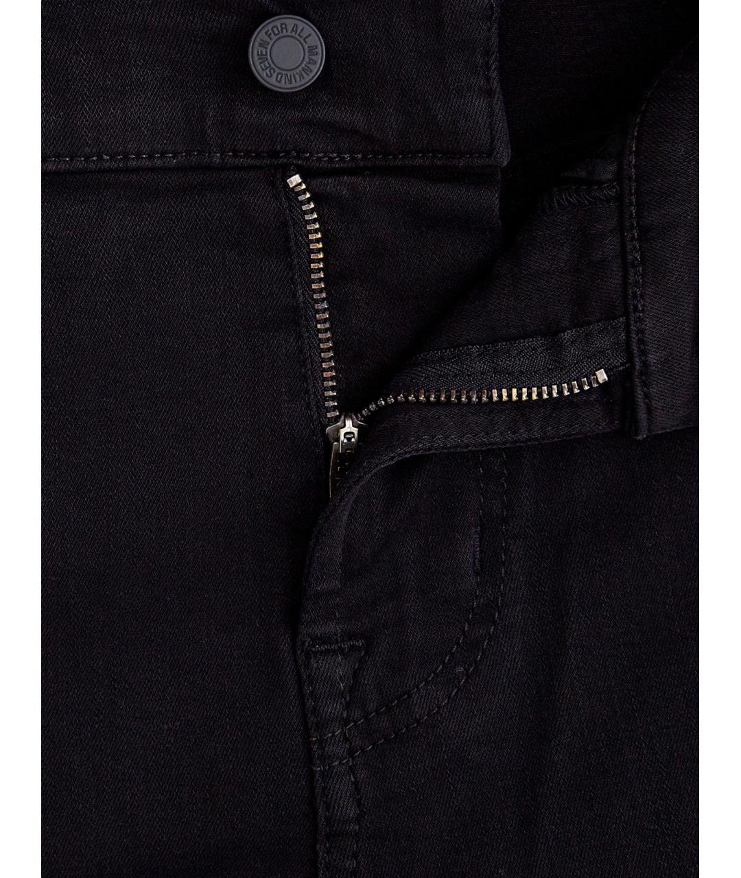 7 FOR ALL MANKIND Черные хлопковые прямые джинсы, фото 6
