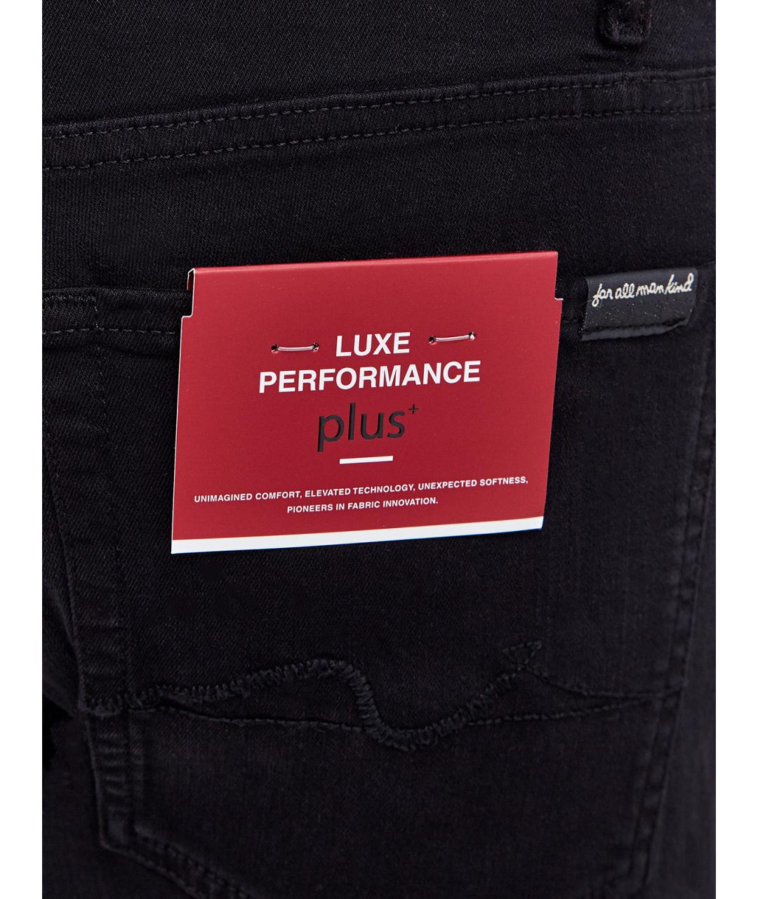 7 FOR ALL MANKIND Черные хлопковые прямые джинсы, фото 5