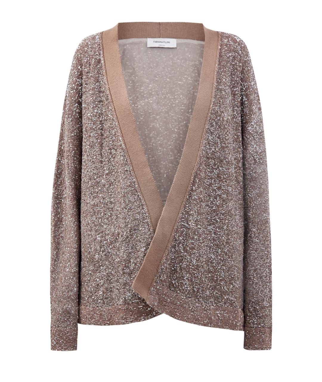 FABIANA FILIPPI Коричневый полиамидовый кардиган, фото 1