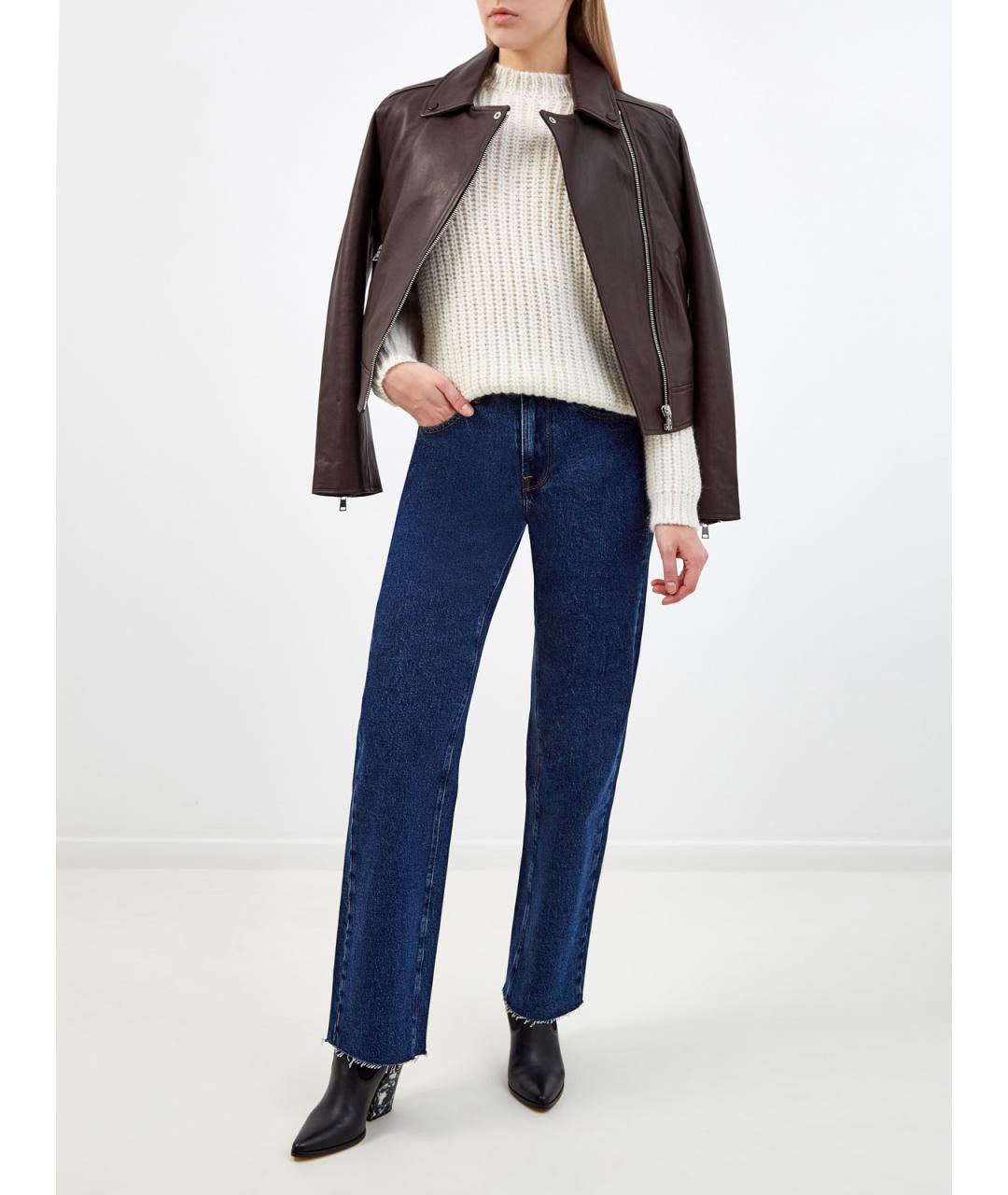 7 FOR ALL MANKIND Синие хлопковые прямые джинсы, фото 2