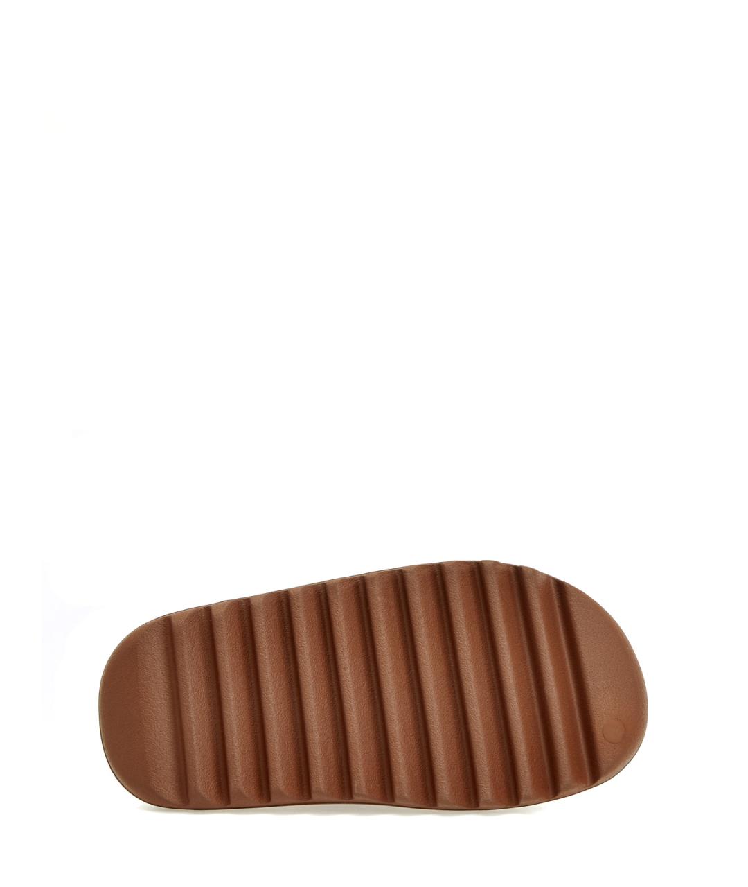 ADIDAS YEEZY Коричневые резиновые шлепанцы, фото 4