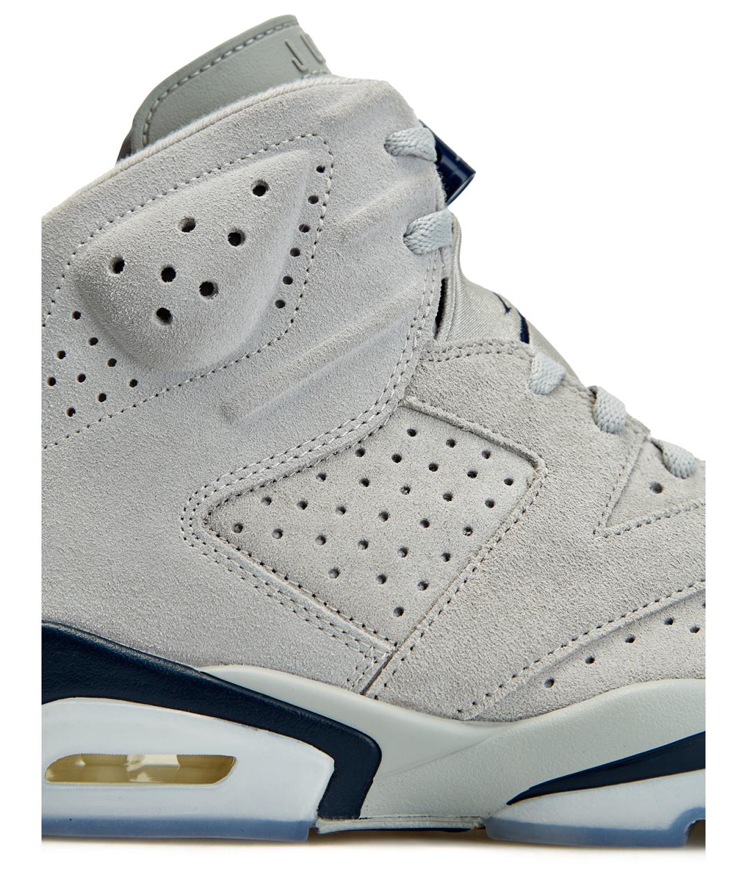 JORDAN Серые замшевые высокие кроссовки / кеды, фото 4