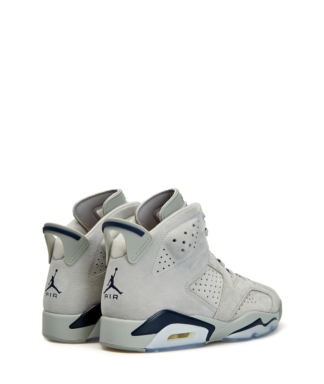 JORDAN Серые замшевые высокие кроссовки / кеды, фото 3