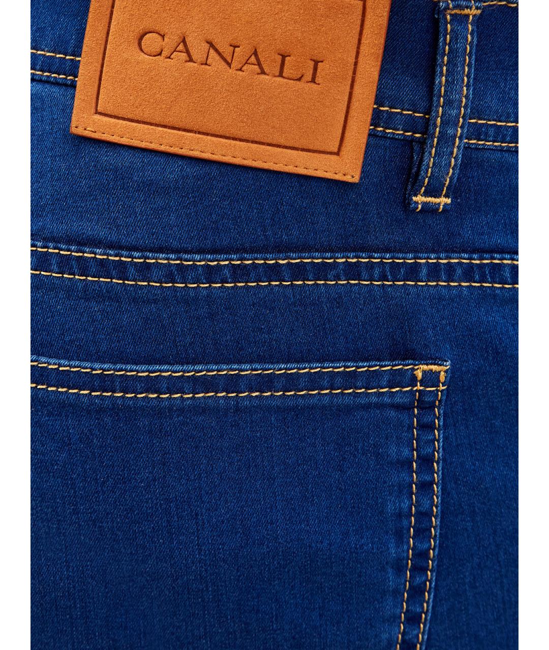 CANALI Синие прямые джинсы, фото 5