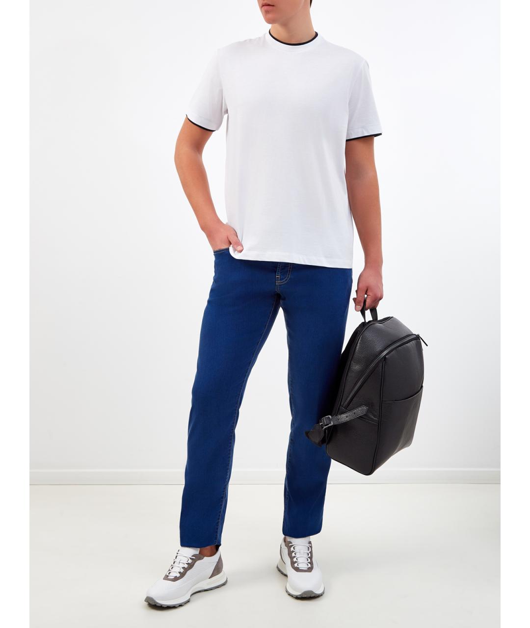 CANALI Синие прямые джинсы, фото 2