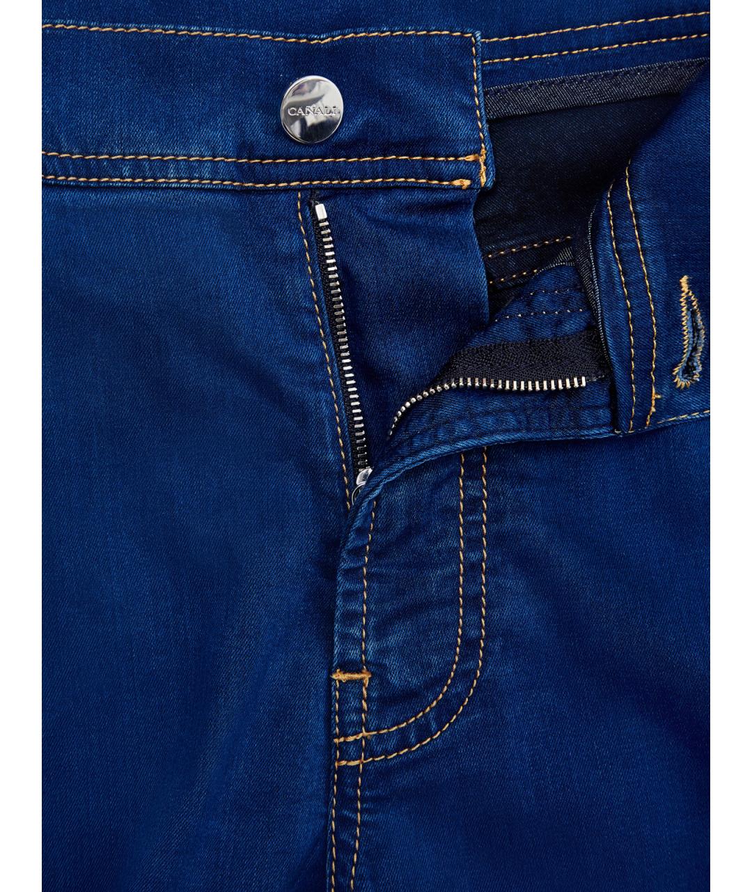 CANALI Синие прямые джинсы, фото 6