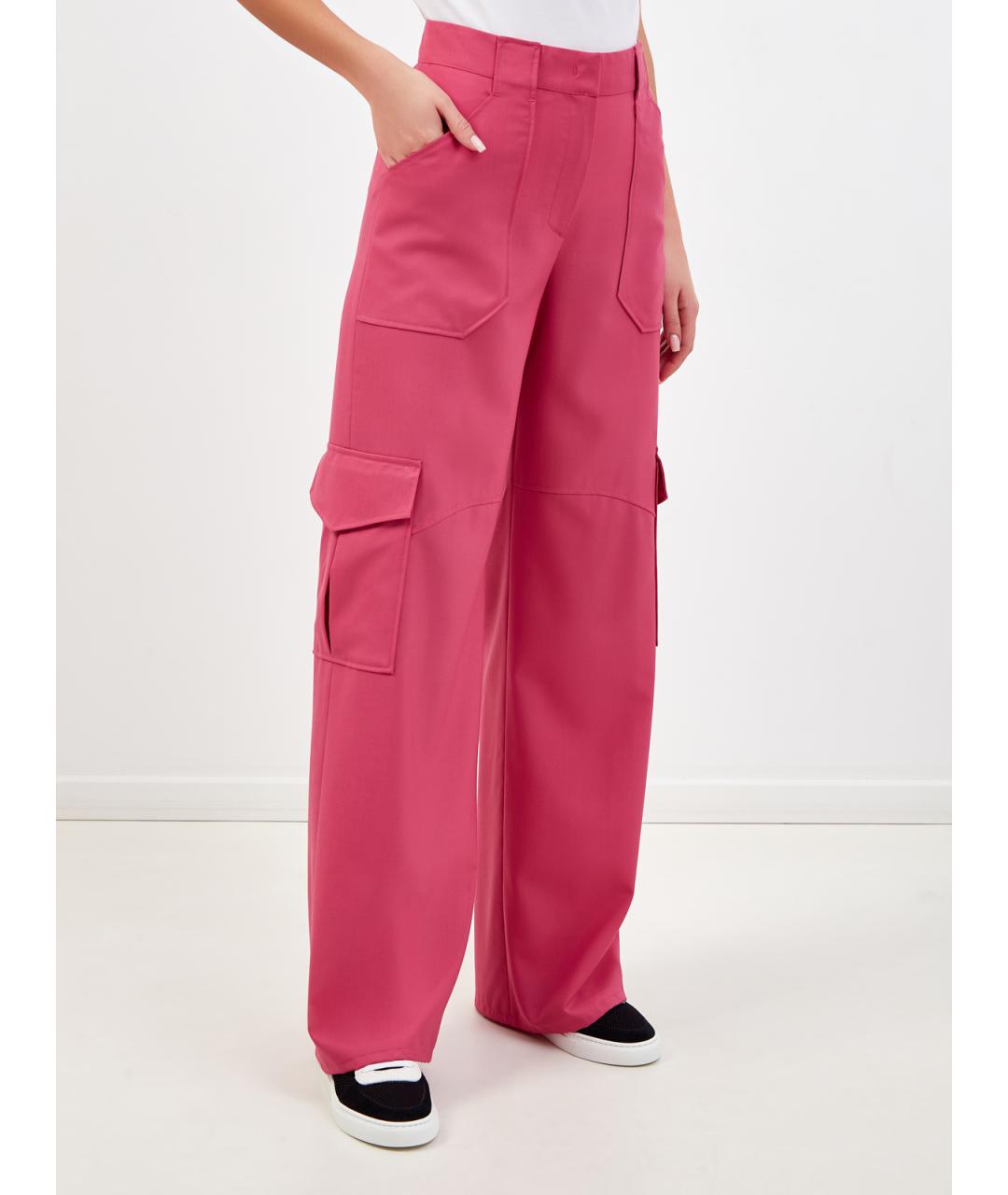 FABIANA FILIPPI Фуксия шерстяные брюки широкие, фото 3