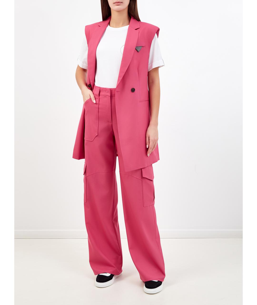 FABIANA FILIPPI Фуксия шерстяные брюки широкие, фото 2