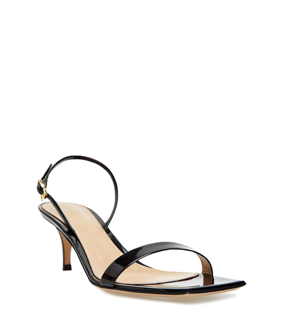 GIANVITO ROSSI Черные кожаные босоножки, фото 2