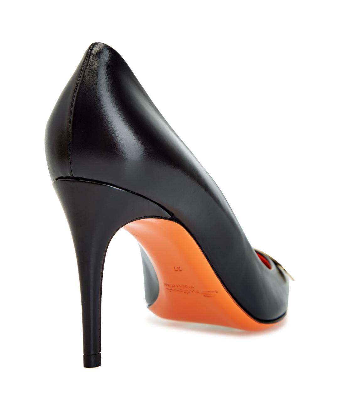 SANTONI Черные кожаные туфли, фото 4