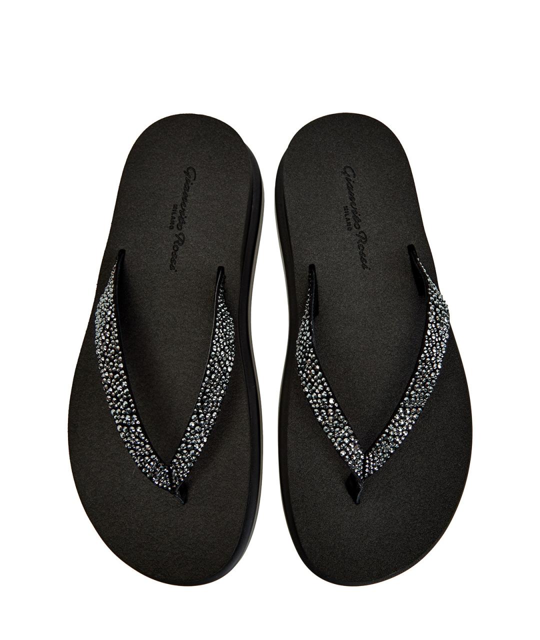 GIANVITO ROSSI Черные шлепанцы, фото 4
