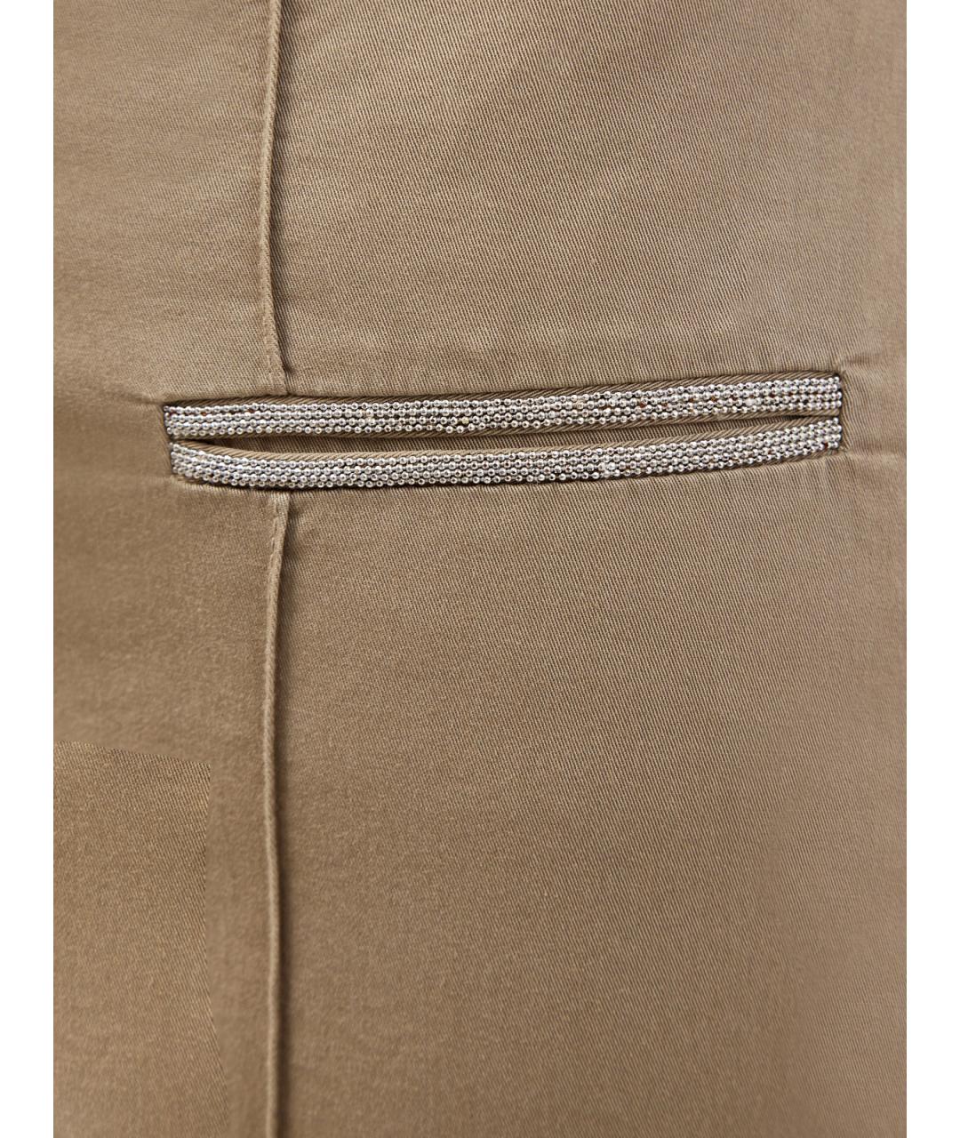 FABIANA FILIPPI Бежевые хлопковые прямые брюки, фото 5