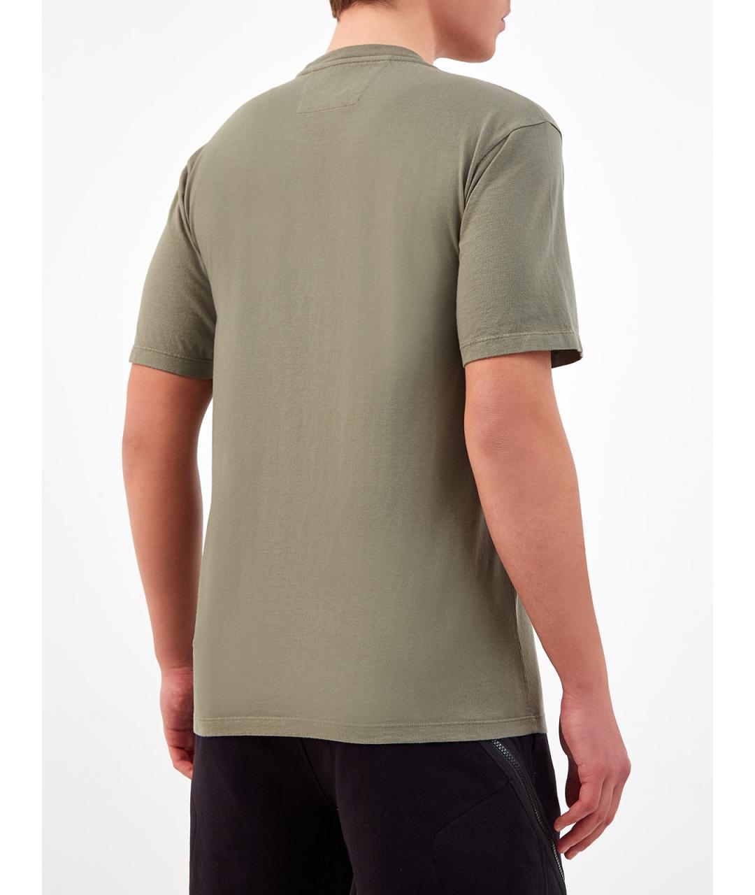 CP COMPANY Зеленая хлопковая футболка, фото 4