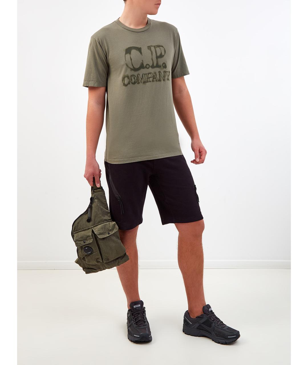 CP COMPANY Зеленая хлопковая футболка, фото 2
