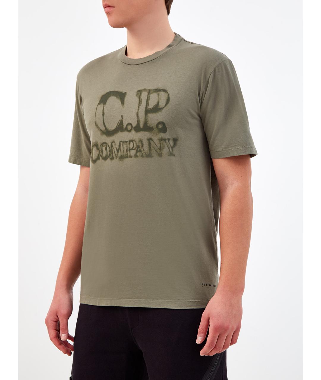 CP COMPANY Зеленая хлопковая футболка, фото 3