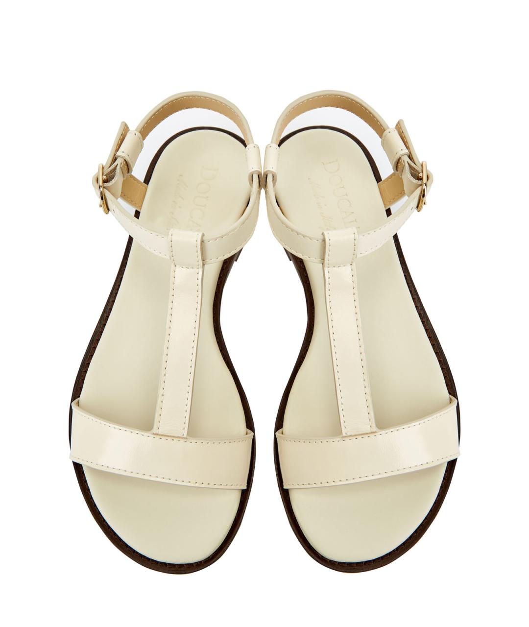 DOUCAL'S Бежевые кожаные сандалии, фото 4