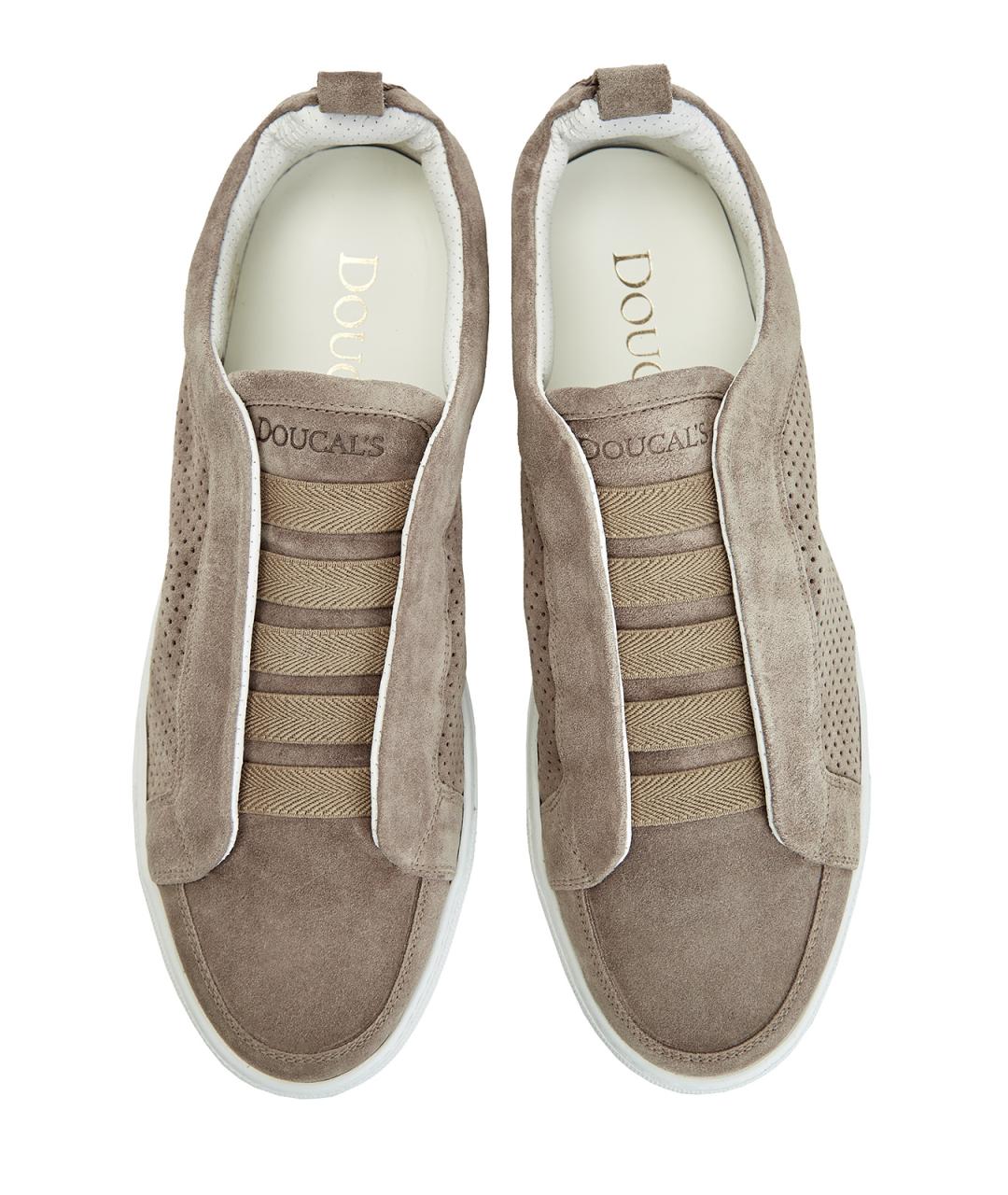 DOUCAL'S Бежевые замшевые низкие кроссовки / кеды, фото 4
