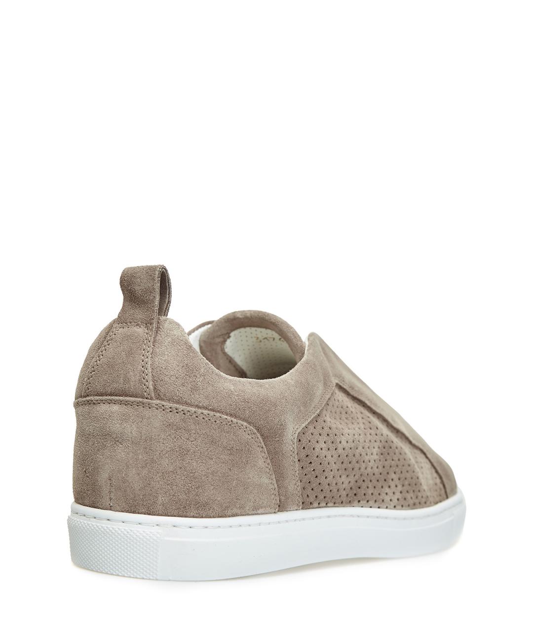 DOUCAL'S Бежевые замшевые низкие кроссовки / кеды, фото 3