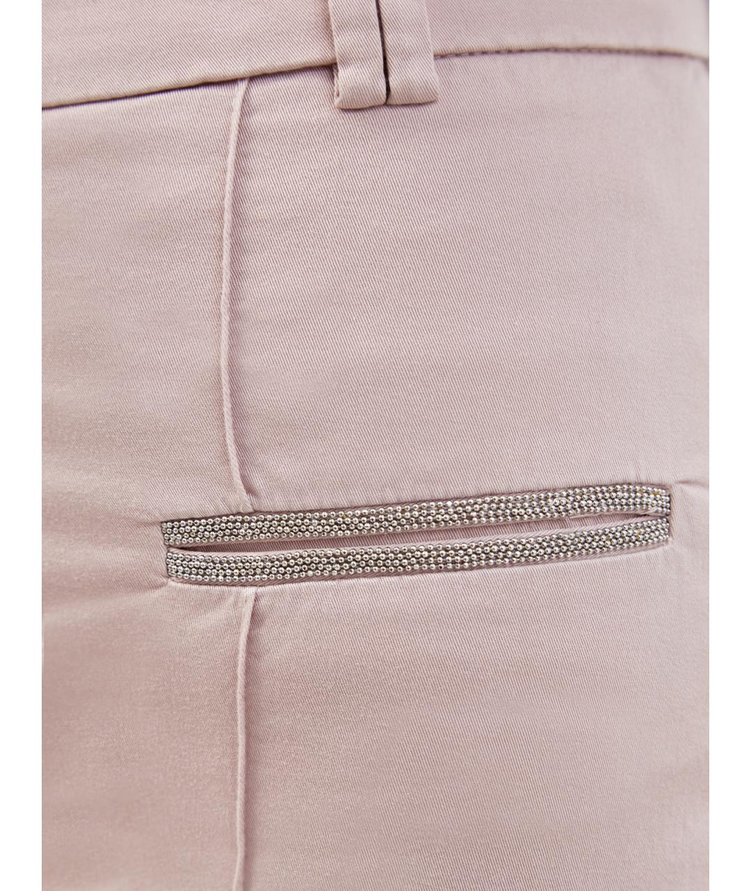 FABIANA FILIPPI Розовые хлопковые брюки узкие, фото 6