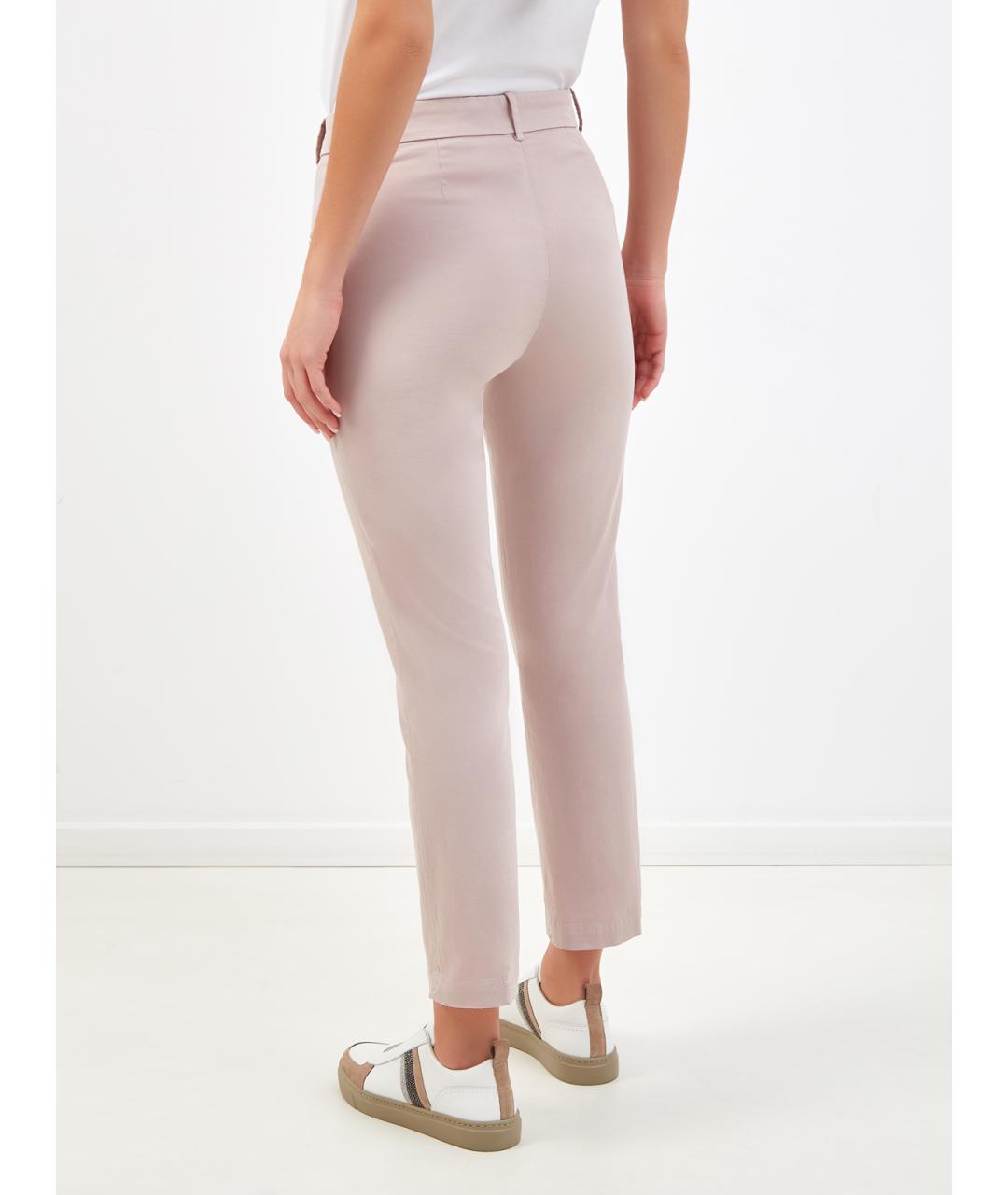 FABIANA FILIPPI Розовые хлопковые брюки узкие, фото 3