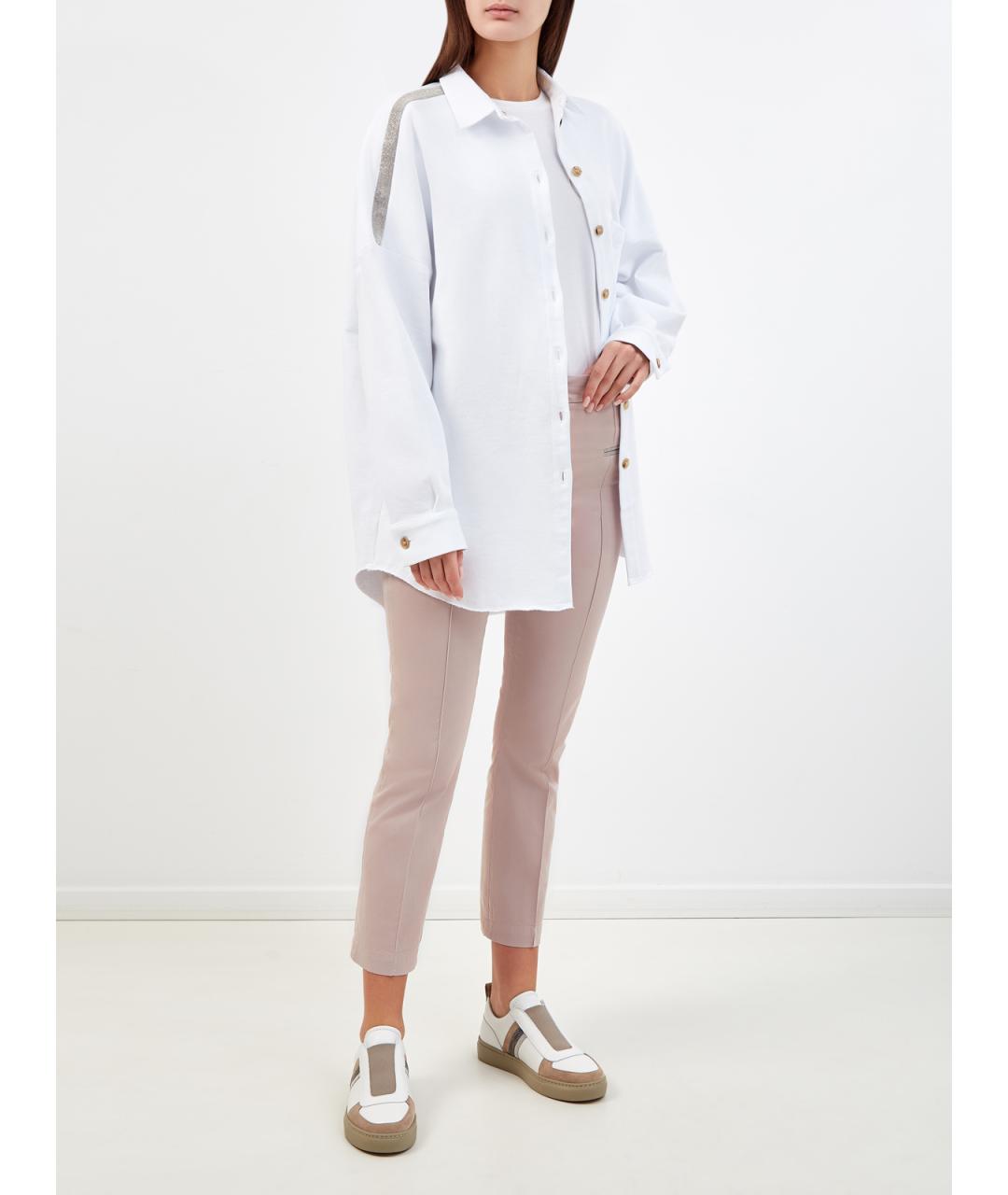 FABIANA FILIPPI Розовые хлопковые брюки узкие, фото 2