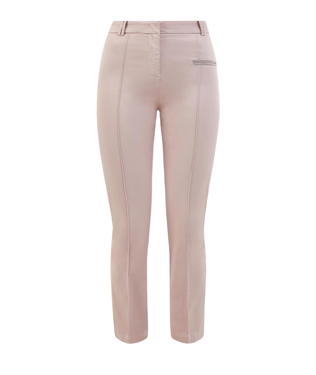 FABIANA FILIPPI Розовые хлопковые брюки узкие, фото 1