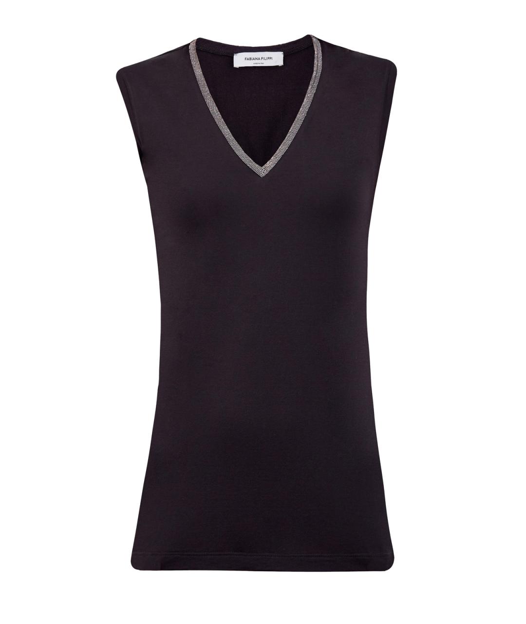 FABIANA FILIPPI Черная хлопковая майка, фото 1