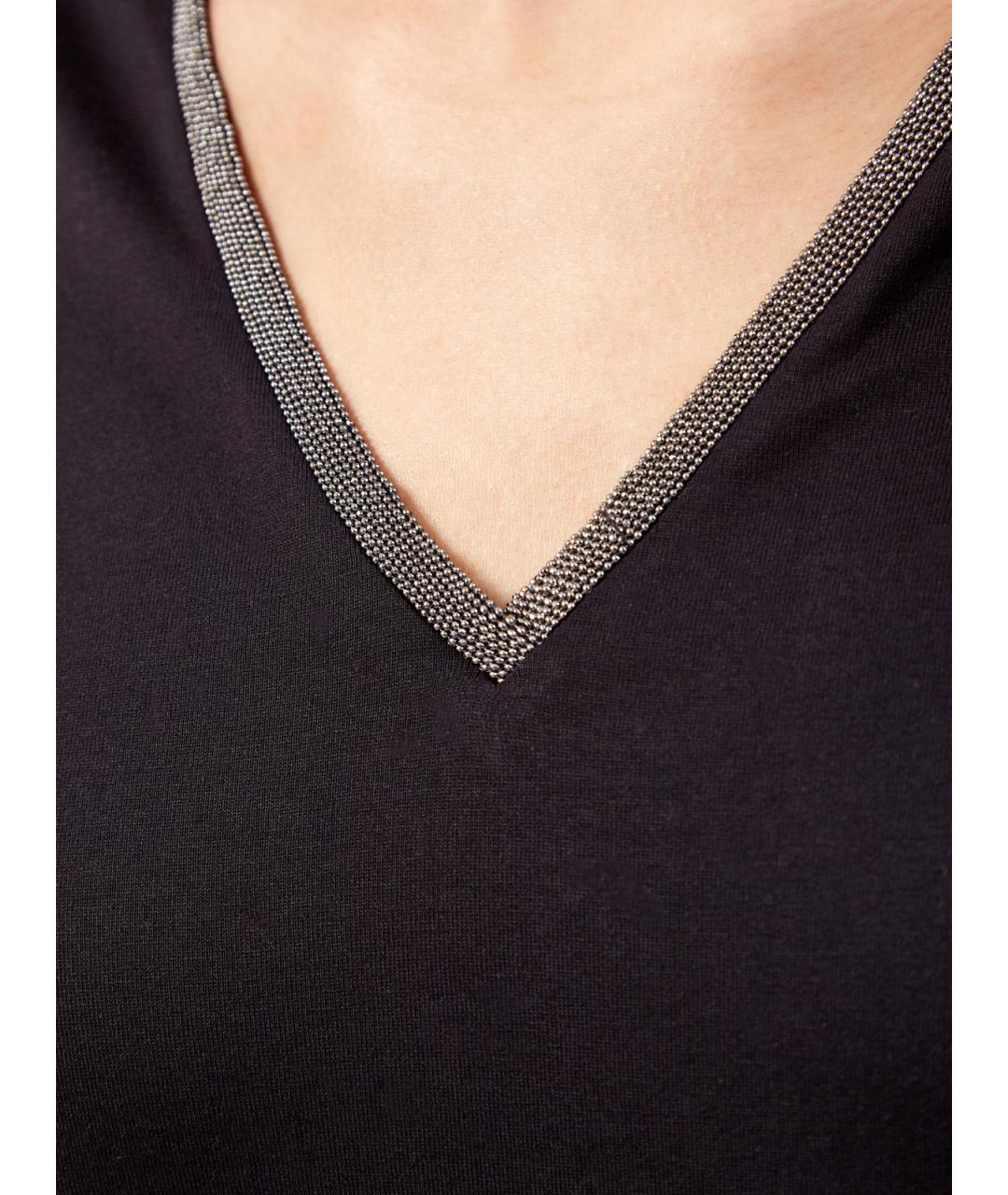 FABIANA FILIPPI Черная хлопковая майка, фото 5