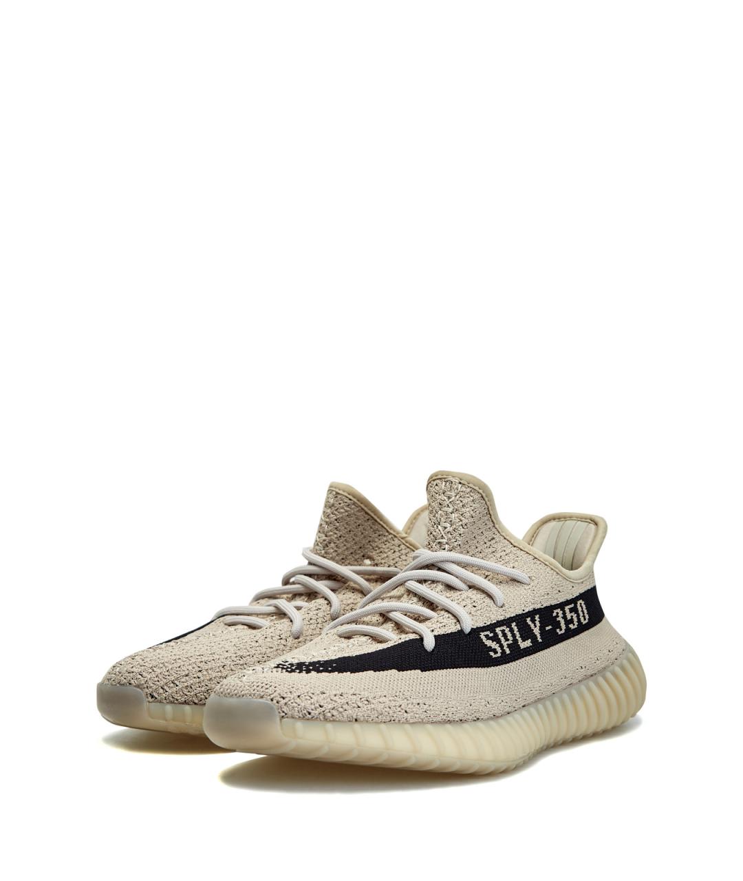 YEEZY Бежевые текстильные низкие кроссовки / кеды, фото 2