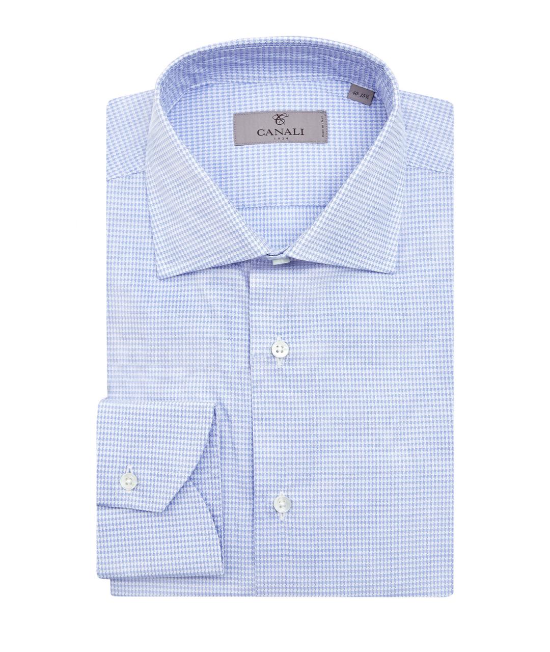 CANALI Синяя хлопковая кэжуал рубашка, фото 1