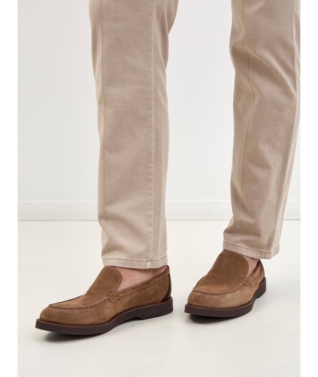 DOUCAL'S Коричневые замшевые лоферы, фото 2