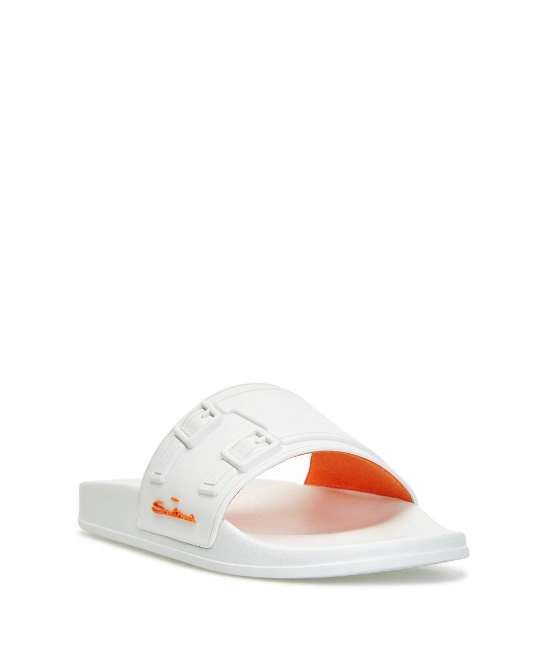 SANTONI Белые резиновые шлепанцы, фото 2