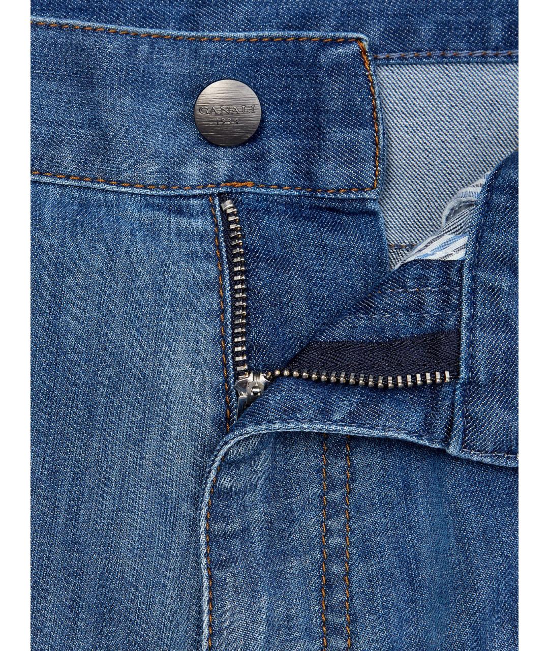CANALI Синие хлопковые джинсы скинни, фото 6