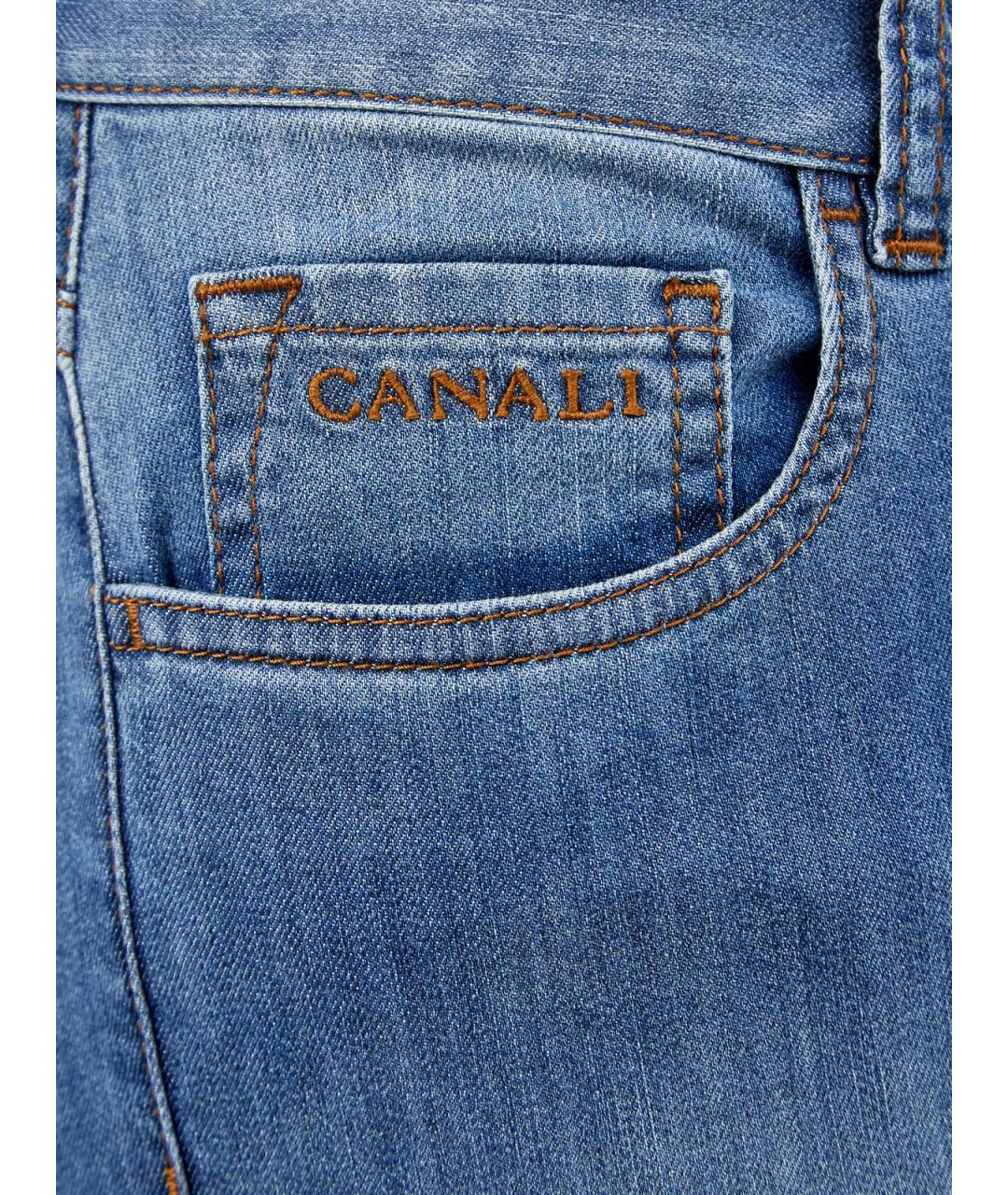 CANALI Синие хлопковые джинсы скинни, фото 5