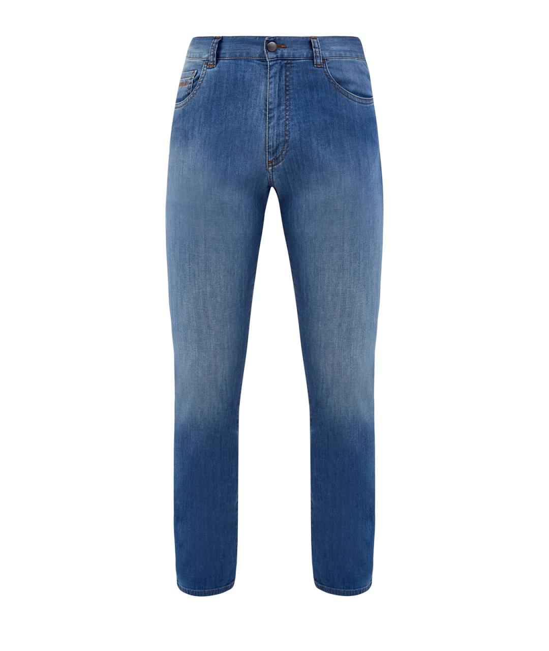 CANALI Синие хлопковые джинсы скинни, фото 1
