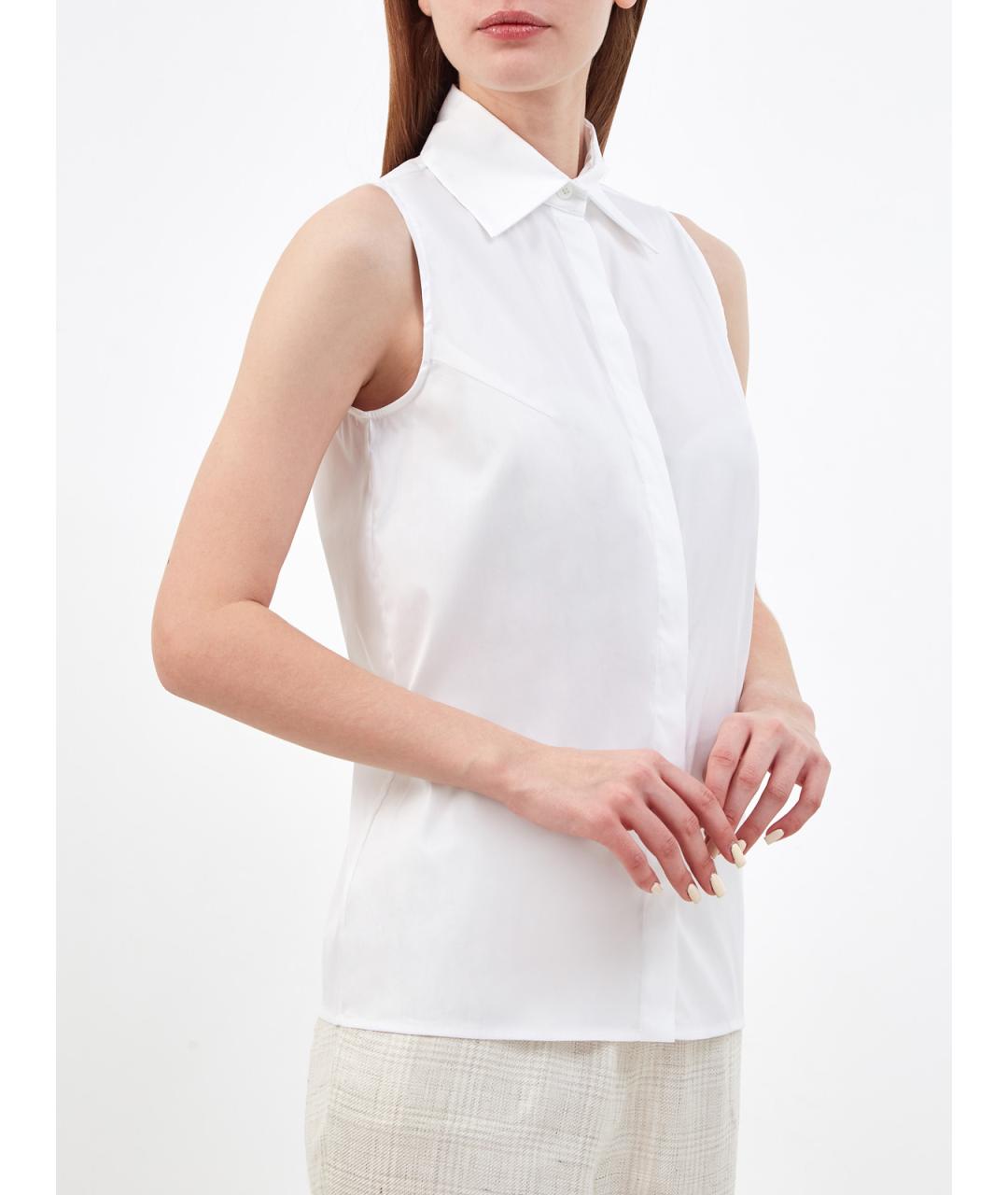 ELEVENTY Белая хлопковая блузы, фото 3