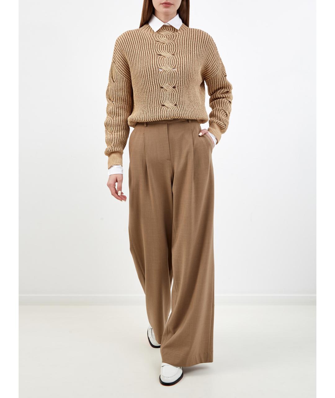 LORENA ANTONIAZZI Коричневый хлопковый джемпер / свитер, фото 2