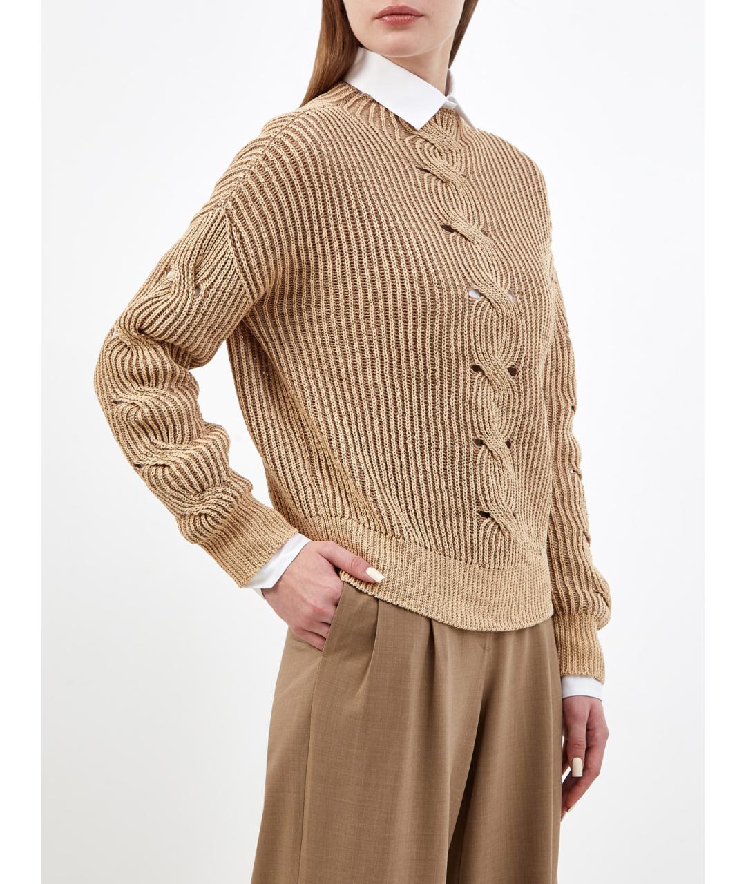 LORENA ANTONIAZZI Коричневый хлопковый джемпер / свитер, фото 3