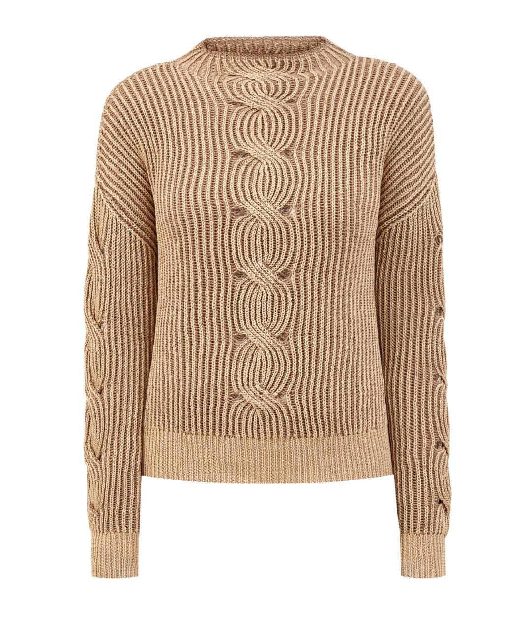 LORENA ANTONIAZZI Коричневый хлопковый джемпер / свитер, фото 1