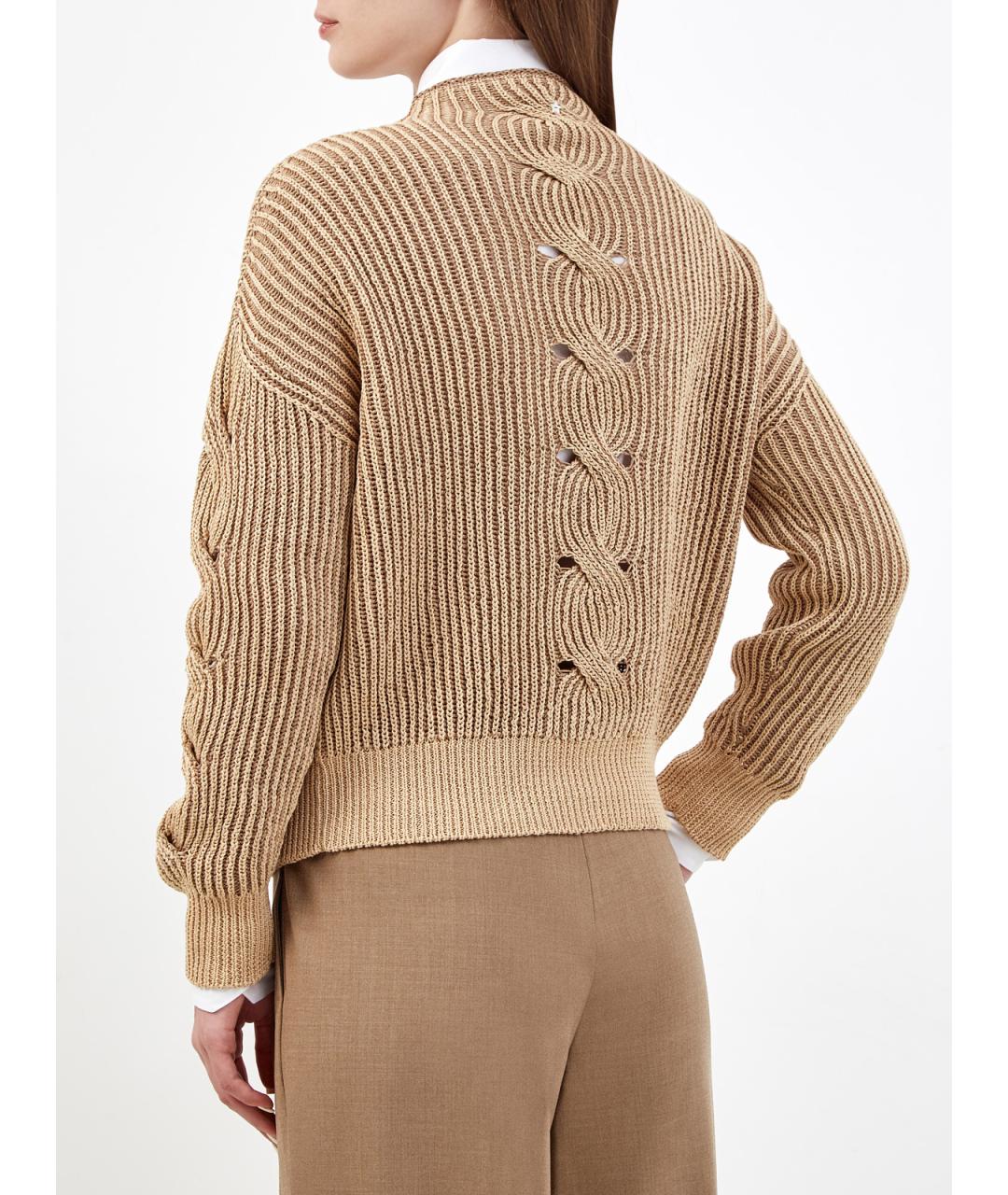 LORENA ANTONIAZZI Коричневый хлопковый джемпер / свитер, фото 4