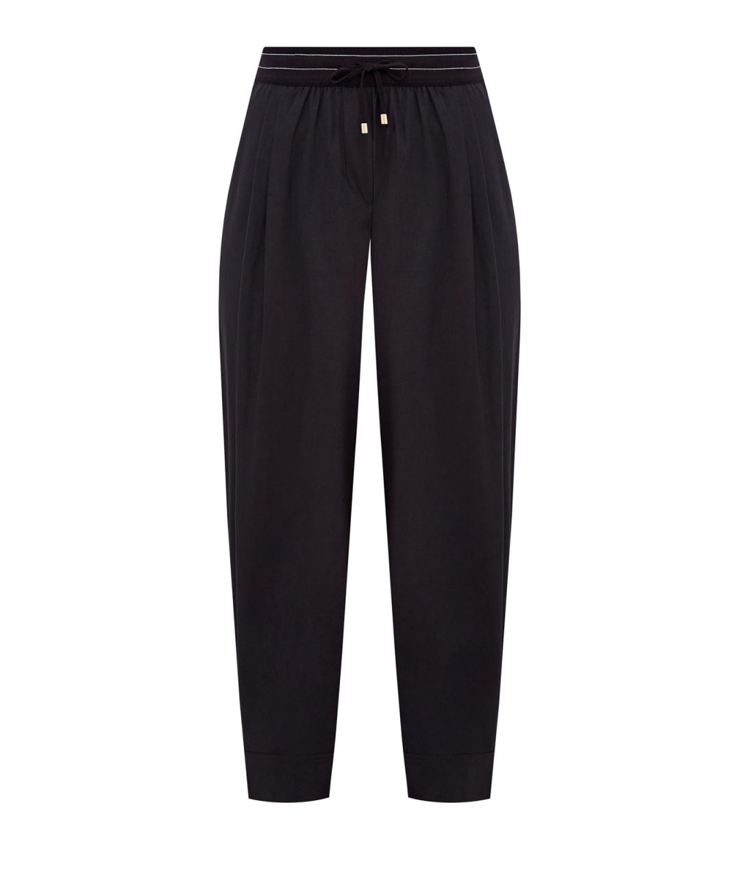 LORENA ANTONIAZZI Черные хлопковые прямые брюки, фото 1