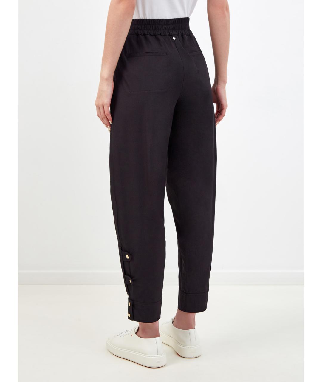 LORENA ANTONIAZZI Черные хлопковые прямые брюки, фото 4