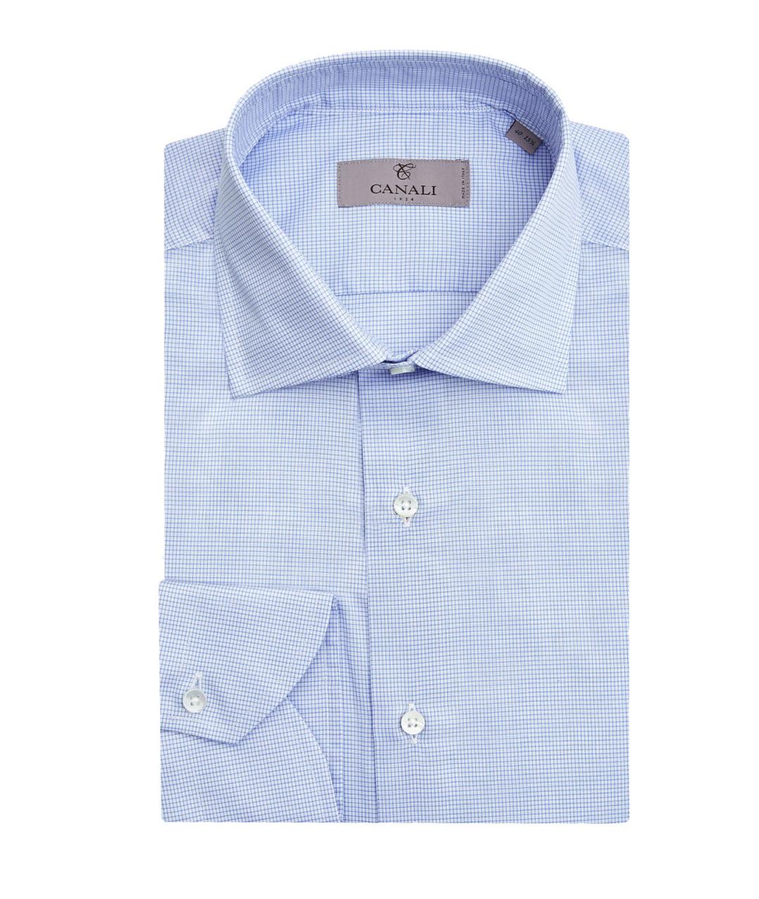 CANALI Голубая хлопковая классическая рубашка, фото 1