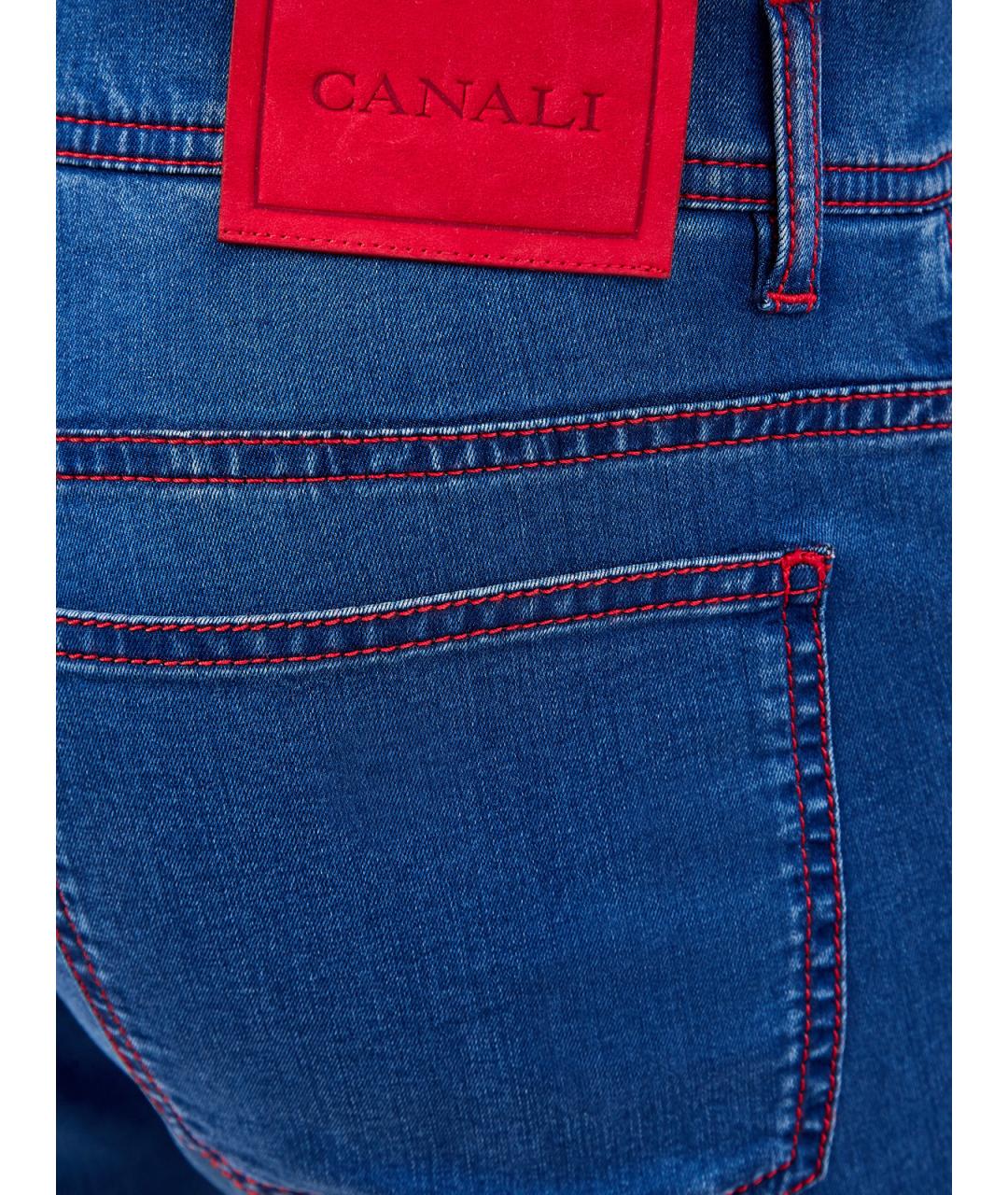 CANALI Синие прямые джинсы, фото 5