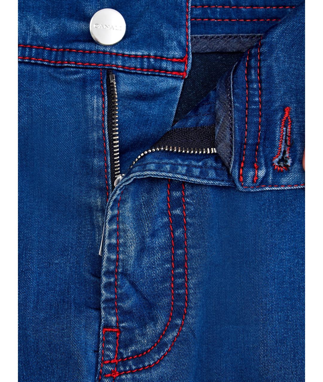 CANALI Синие прямые джинсы, фото 6