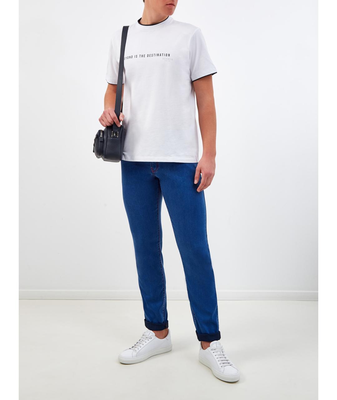 CANALI Синие прямые джинсы, фото 2