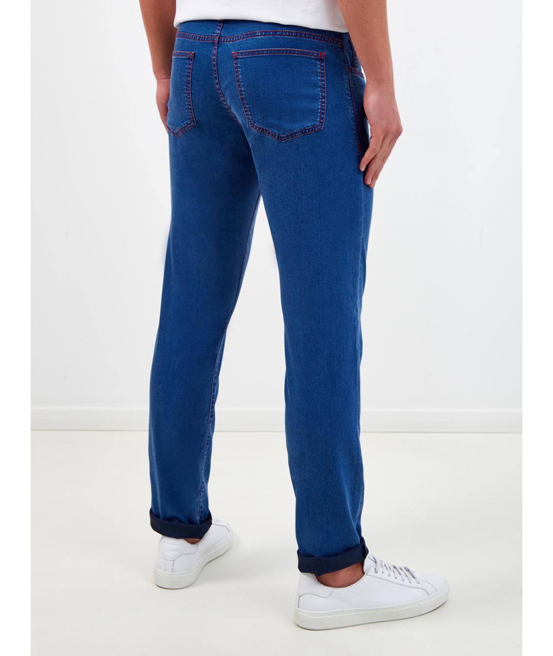 CANALI Синие прямые джинсы, фото 4